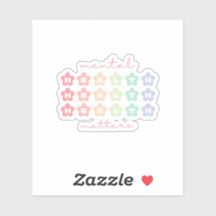 Mental Health Matters Retro Flowers Pastel Rainbow