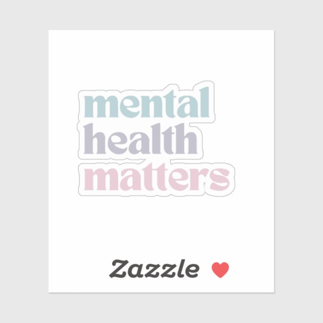 Mental Health Matters | Retro Quote French Grey  (Sheet)
