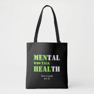 Mental Health MEN WHO TALK HEAL Custom Scripture Tote Bag