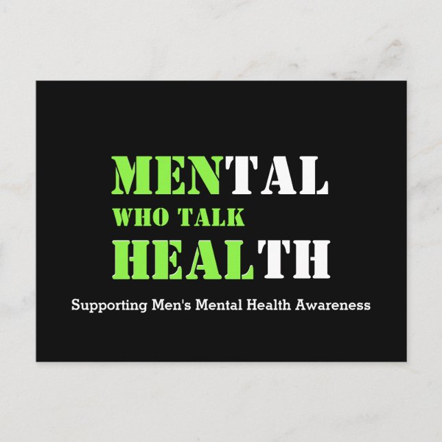 Mental Health MEN WHO TALK HEAL Custom Support Postcard (Front)