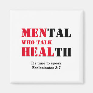 Mental Health MEN WHO TALK HEAL Red Customised Magnet