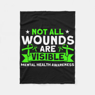 Mental Health Not All Wounds Visible Mental Health Fleece Blanket