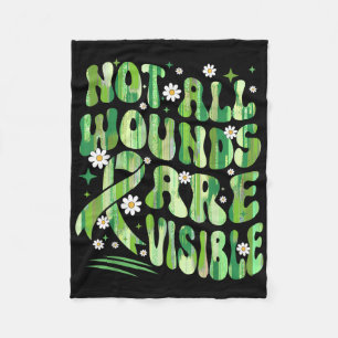 Mental Health Not All Wounds Visible Mental Health Fleece Blanket