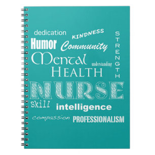 Mental Health Nurse-Attributes/Blue-Green Notebook