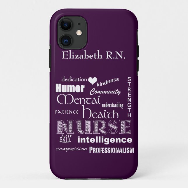 Mental Health Nurse-Attributes /Plum Case-Mate iPhone Case (Back)