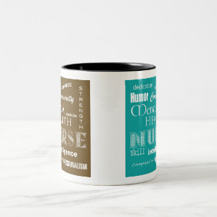 Mental Health Nurse-Brown+Blue Two-Tone Coffee Mug
