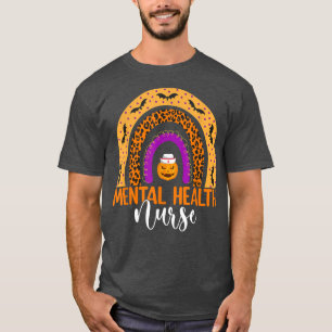 Mental Health Nurse Leopard Rainbow Halloween Pump T-Shirt