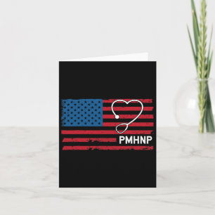 Mental Health Nurse Practitioner Usa Flag  Card