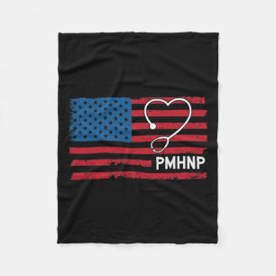 Mental Health Nurse Practitioner Usa Flag  Fleece Blanket