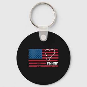 Mental Health Nurse Practitioner Usa Flag Key Ring
