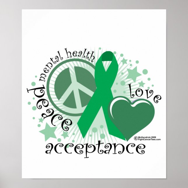 Mental Health Peace Love Acceptance Poster (Front)