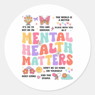 Mental Health Problem Autism Awareness Month Groov Classic Round Sticker