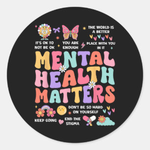 Mental Health Problem Autism Awareness Month Groov Classic Round Sticker