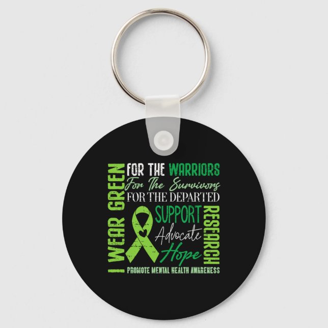 Mental Health Problems Awareness Brain Illness Gre Key Ring (Front)