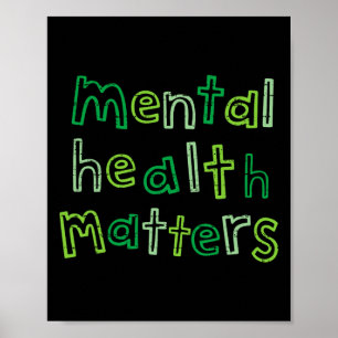 Mental Health Problems Awareness Brain Illness Gre Poster