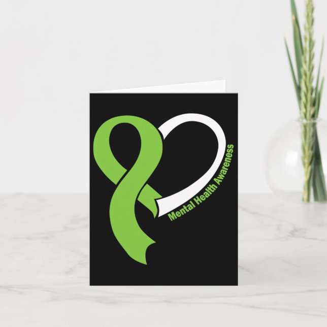 Mental Health Problems Awareness Month May Lime Gr Card (Front)