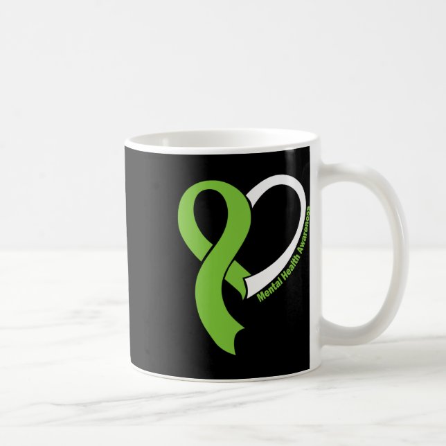 Mental Health Problems Awareness Month May Lime Gr Coffee Mug (Right)