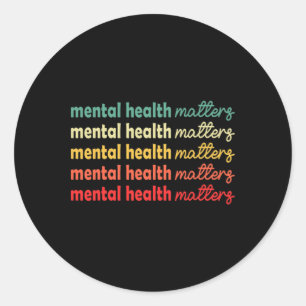 Mental Health Problems Awareness Retro Autism Awar Classic Round Sticker