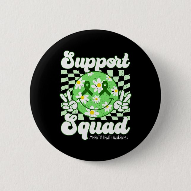 Mental Health Problems Awareness Support Squad Gre 6 Cm Round Badge (Front)
