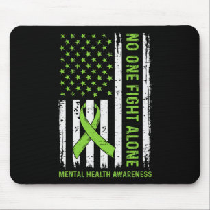 Mental Health Problems Awareness Usa Flag Brain Il Mouse Pad
