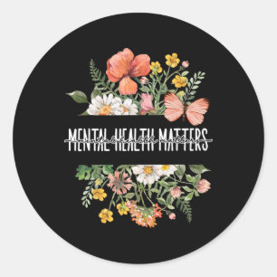 Mental Health Problems Be Kind Mental Awareness Ki Classic Round Sticker