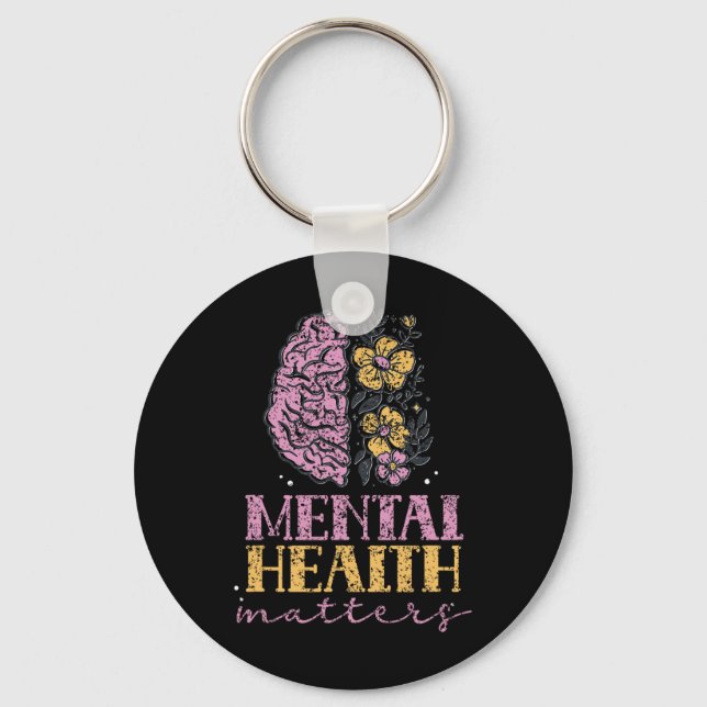 Mental Health Problems Brain Awareness Therapist  Key Ring (Front)