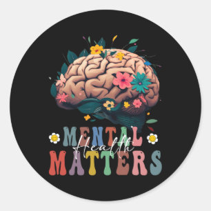 Mental Health Problems Brain Illness Awareness Vin Classic Round Sticker