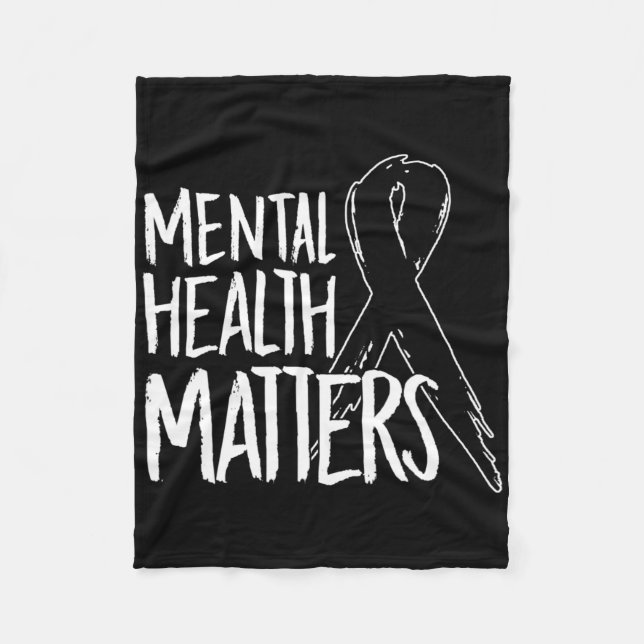 Mental Health Problems Design Suicide For Awarenes Fleece Blanket (Front)