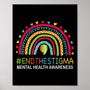 Mental-health Problems End The Stigma Rainbow Boho Poster