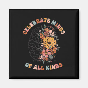 Mental Health Problems Floral Brain Graphic Health Magnet