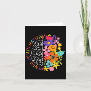 Mental Health Problems Floral Human Brain Illness Card