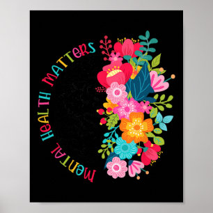 Mental Health Problems Flowers Spread Mental Healt Poster