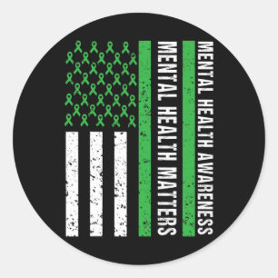 Mental Health Problems For Mental Health Awareness Classic Round Sticker