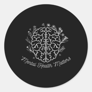 Mental Health Problems Gift Human Brain Illness Aw Classic Round Sticker