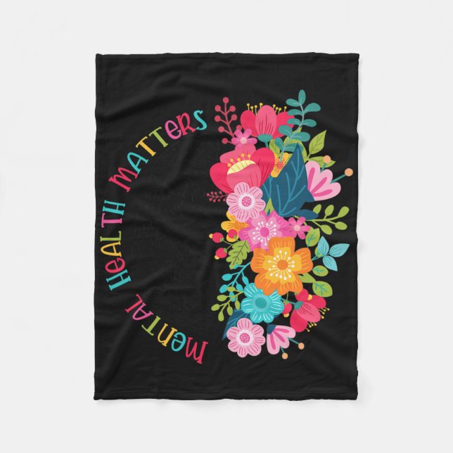 Mental Health Problems Gift Human Brain Illness Aw Fleece Blanket (Front)