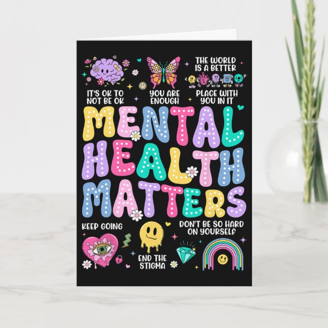 Mental Health Problems Human Brain Illness Awarene Card (Front)