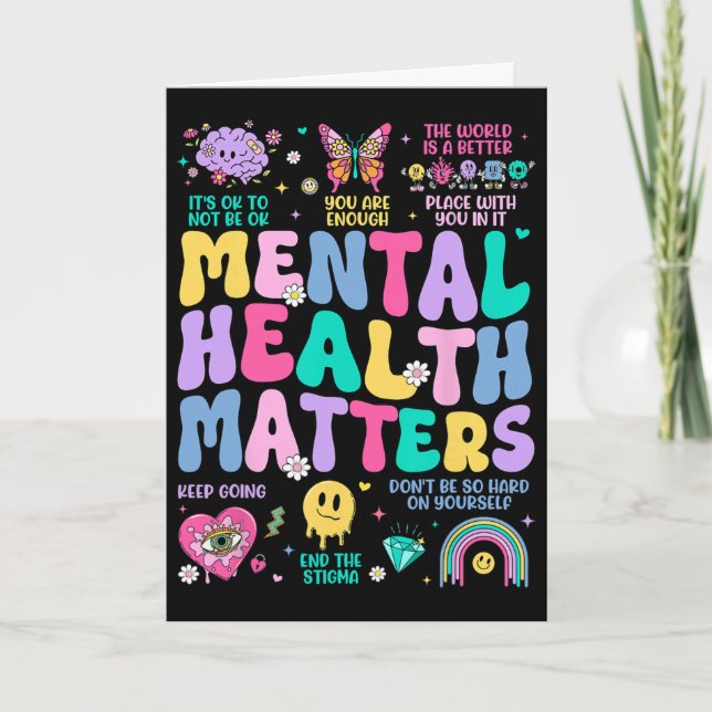 Mental Health Problems Human Brain Illness Awarene Card (Front)