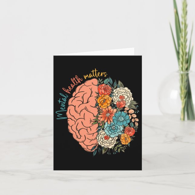 Mental Health Problems Human Brain Illness Awarene Card (Front)