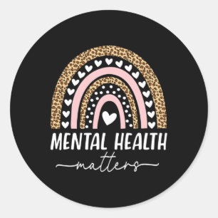 Mental Health Problems Human Brain Illness Awarene Classic Round Sticker