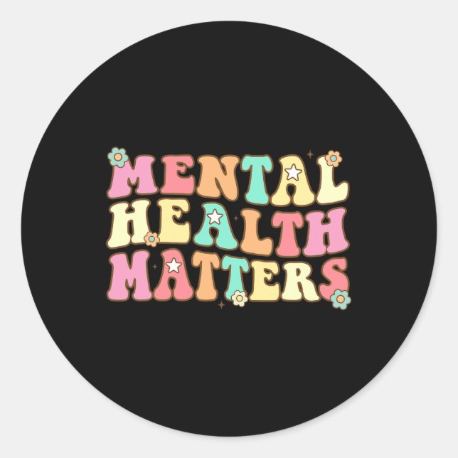 Mental Health Problems Human Brain Illness Awarene Classic Round Sticker (Front)