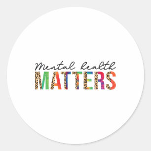 Mental Health Problems Human Brain Illness Awarene Classic Round Sticker