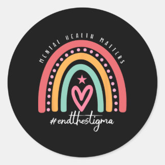 Mental Health Problems Human Brain Illness Awarene Classic Round Sticker