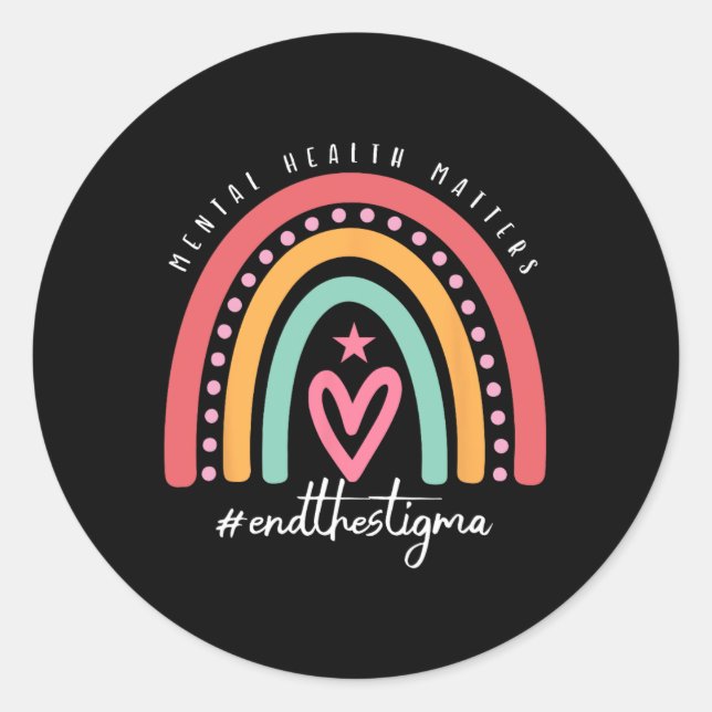 Mental Health Problems Human Brain Illness Awarene Classic Round Sticker (Front)