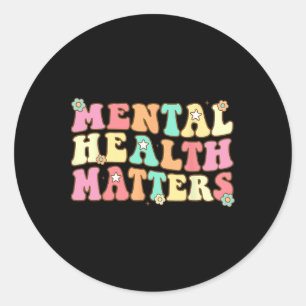 Mental Health Problems Human Brain Illness Awarene Classic Round Sticker