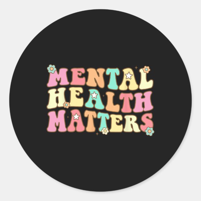 Mental Health Problems Human Brain Illness Awarene Classic Round Sticker (Front)