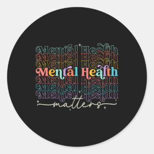 Mental Health Problems Human Brain Illness Awarene Classic Round Sticker