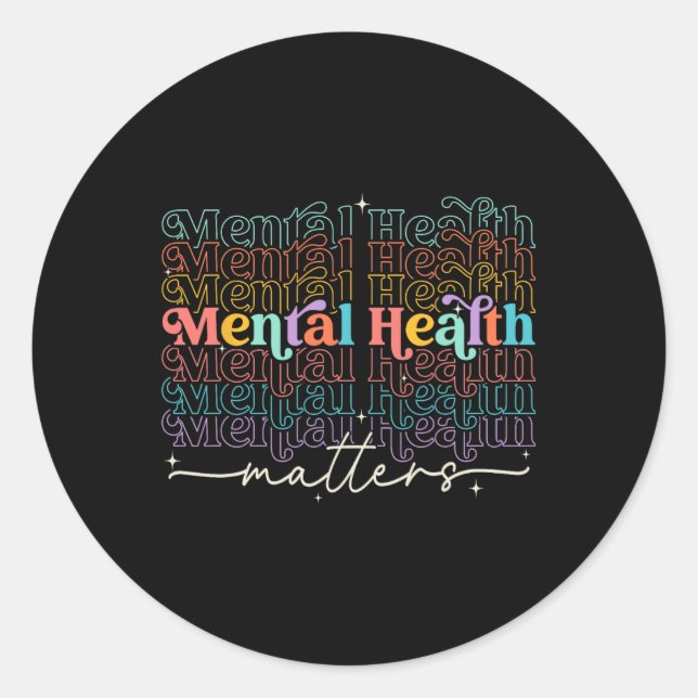 Mental Health Problems Human Brain Illness Awarene Classic Round Sticker (Front)