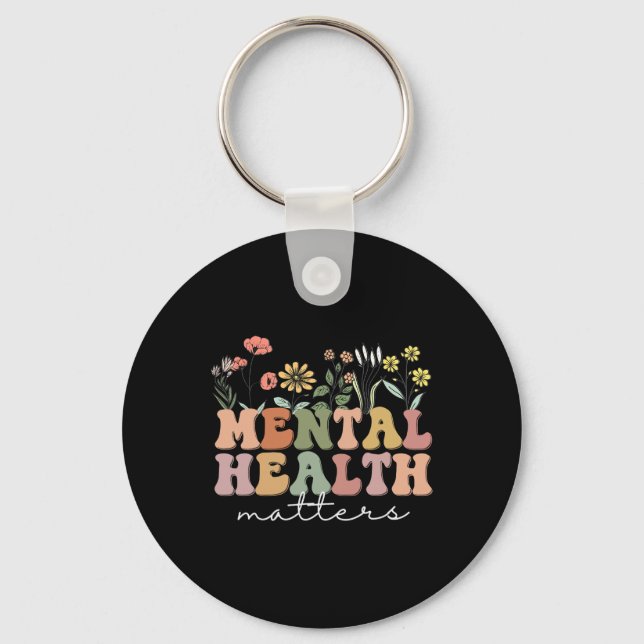 Mental Health Problems Human Brain Illness Awarene Key Ring (Front)