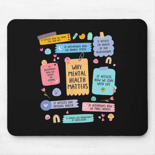 Mental Health Problems Human Brain Illness Awarene Mouse Pad (Front)