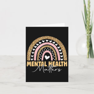 Mental Health Problems Leopard Boho Rainbow Awaren Card